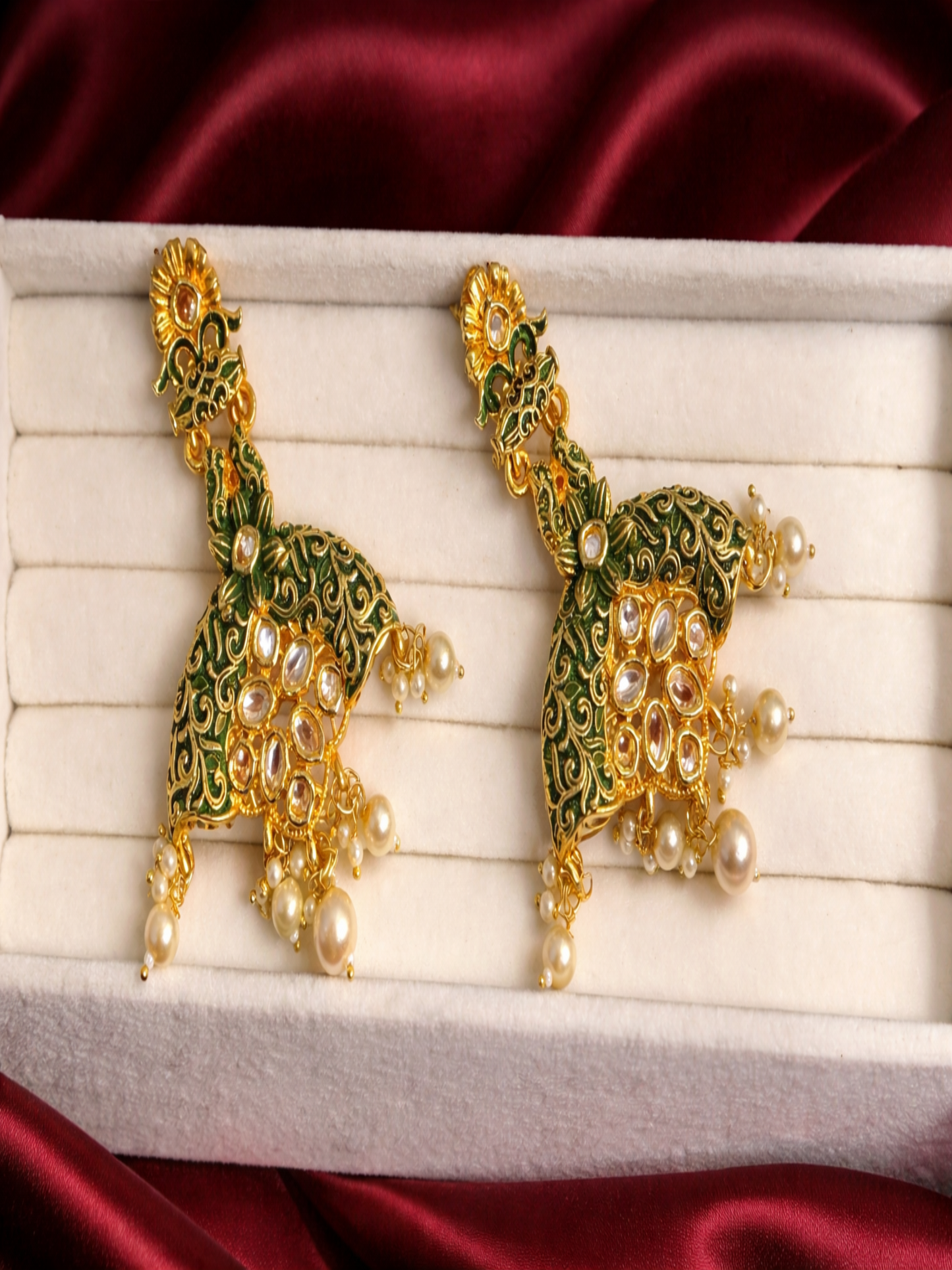 Kundan and Meenakari Earrings