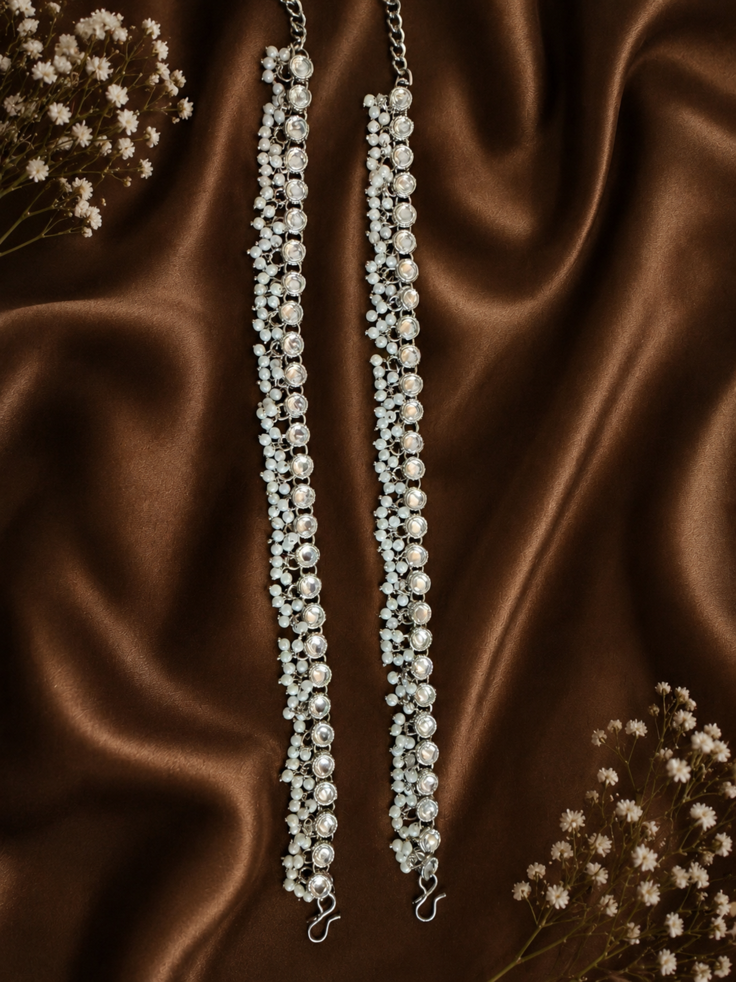 Kundan & Pearl Anklets