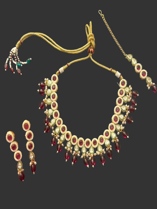 Stonework Choker/ Necklace Set