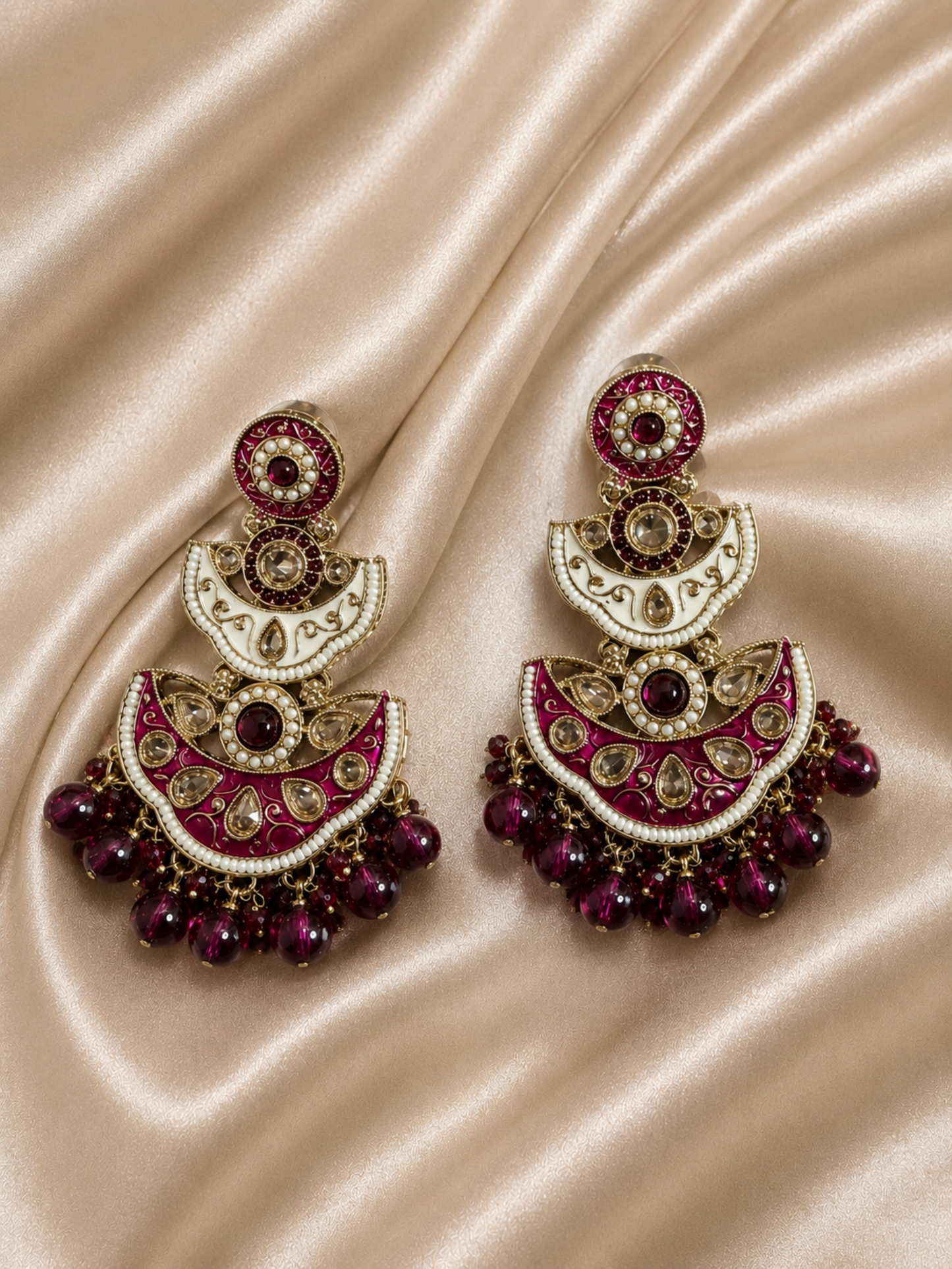 Meenakari & Uncut Diamond Earrings