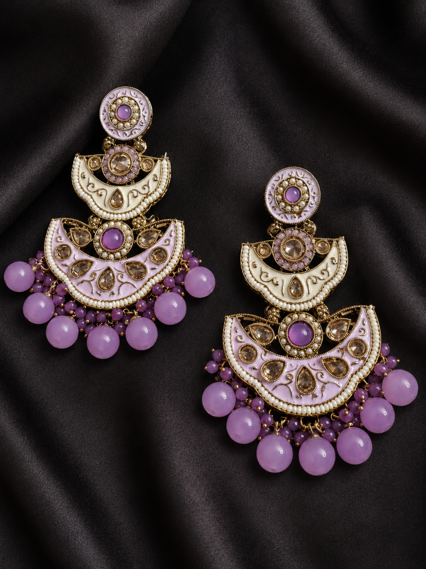 Meenakari & Uncut Diamond Earrings