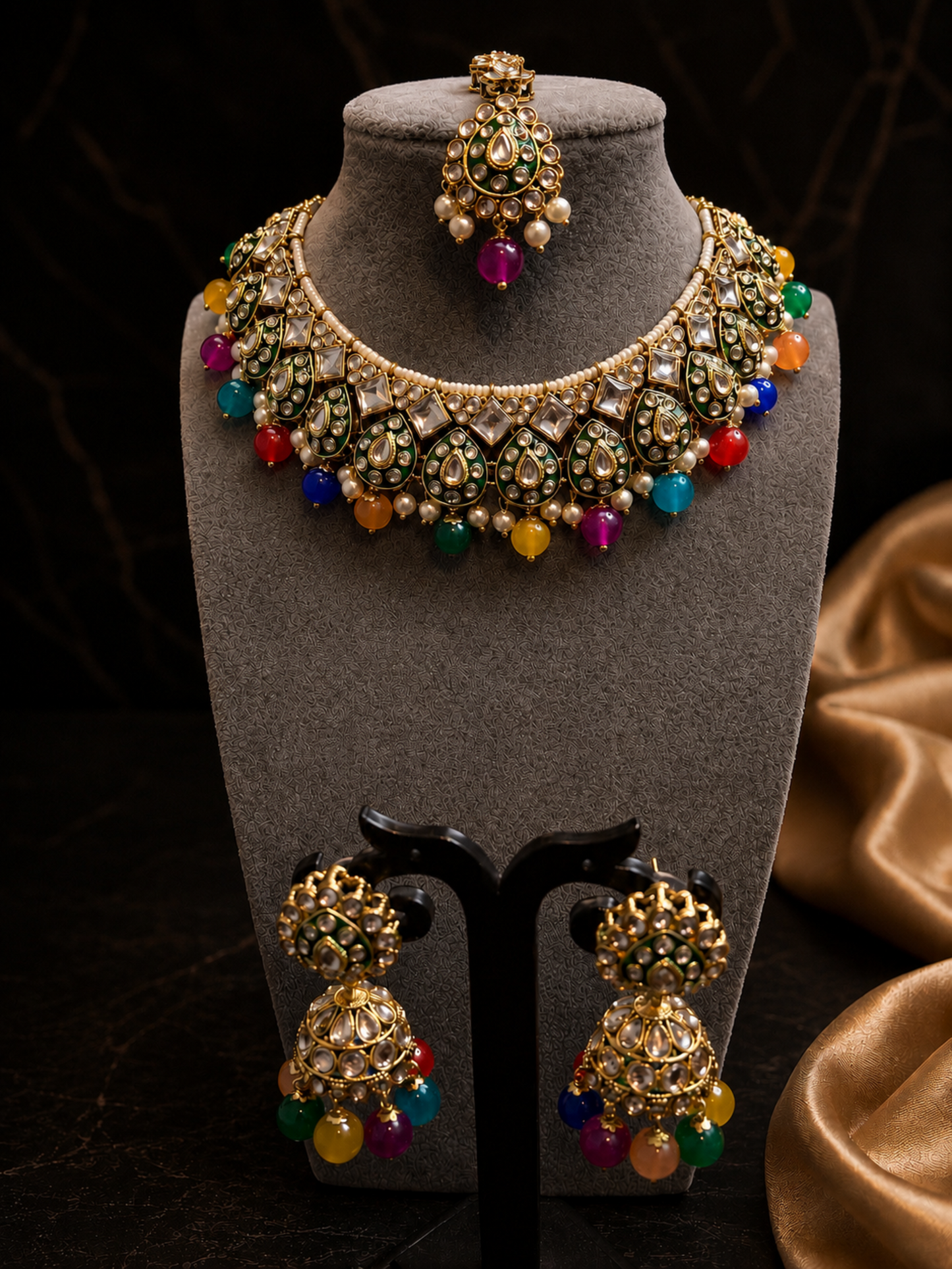 Multi-color Kundan Necklace Set