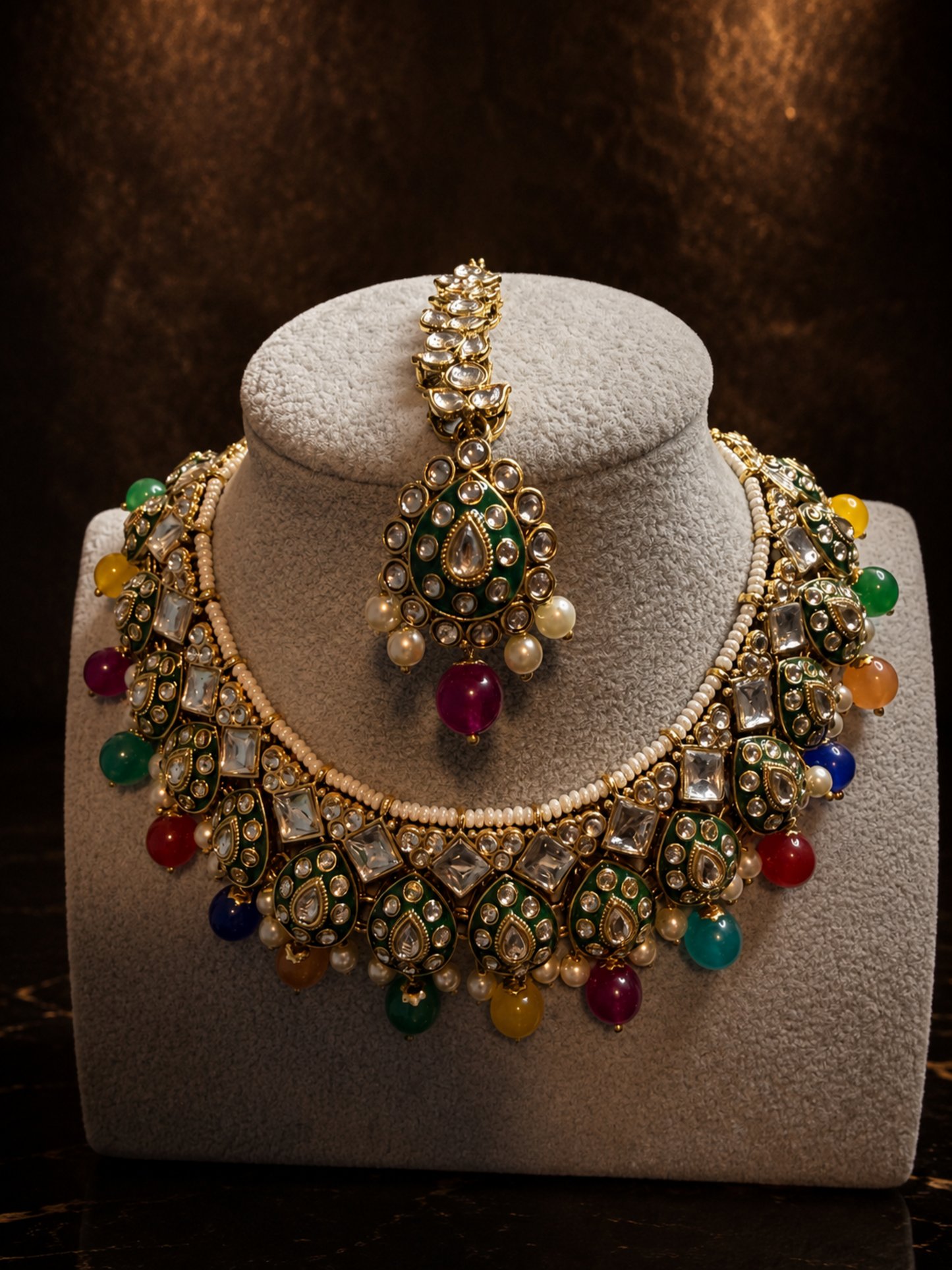 Multi-color Kundan Necklace Set