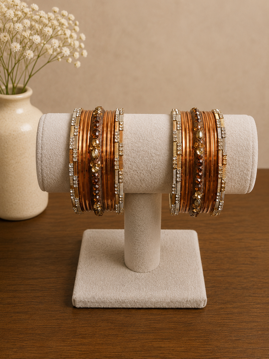 Dark Orange Bangle Set. Size 2.8