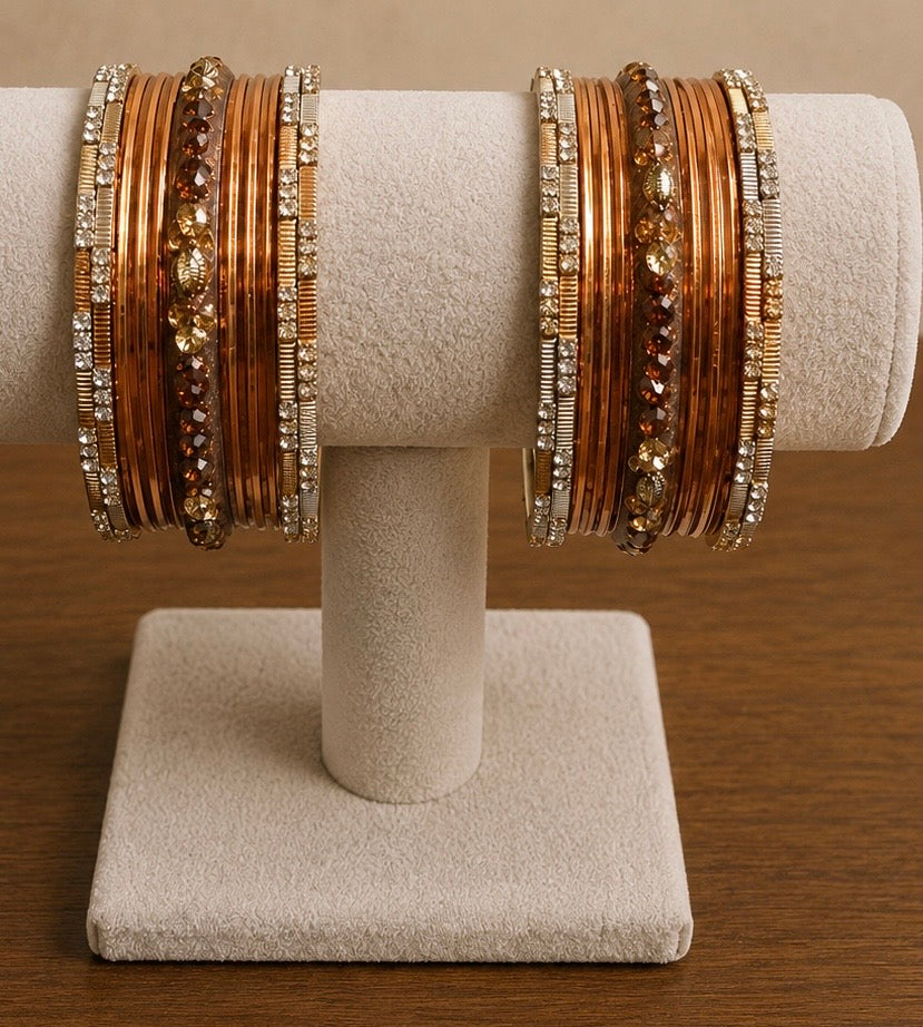 Dark Orange Bangle Set. Size 2.8