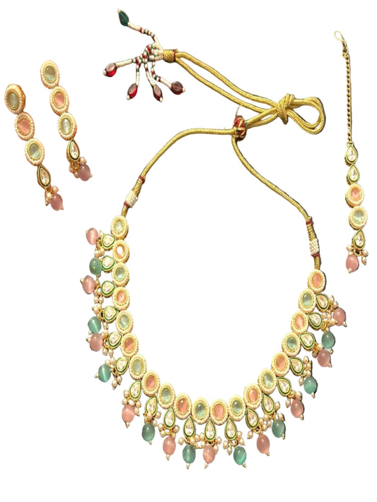 Stonework Choker/ Necklace Set