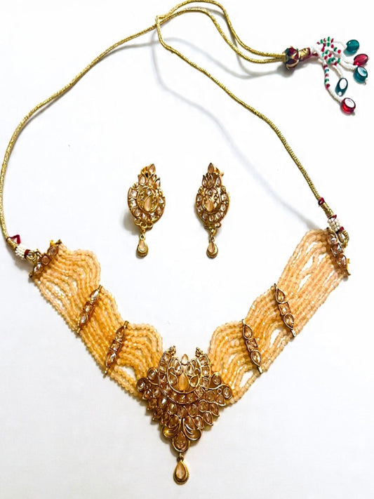 Peach Antique Choker/Necklace Set