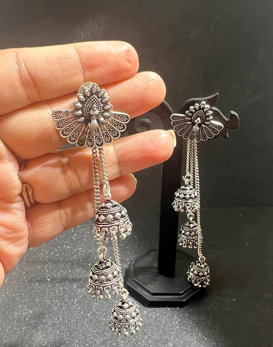 Peacock Layered Earrings