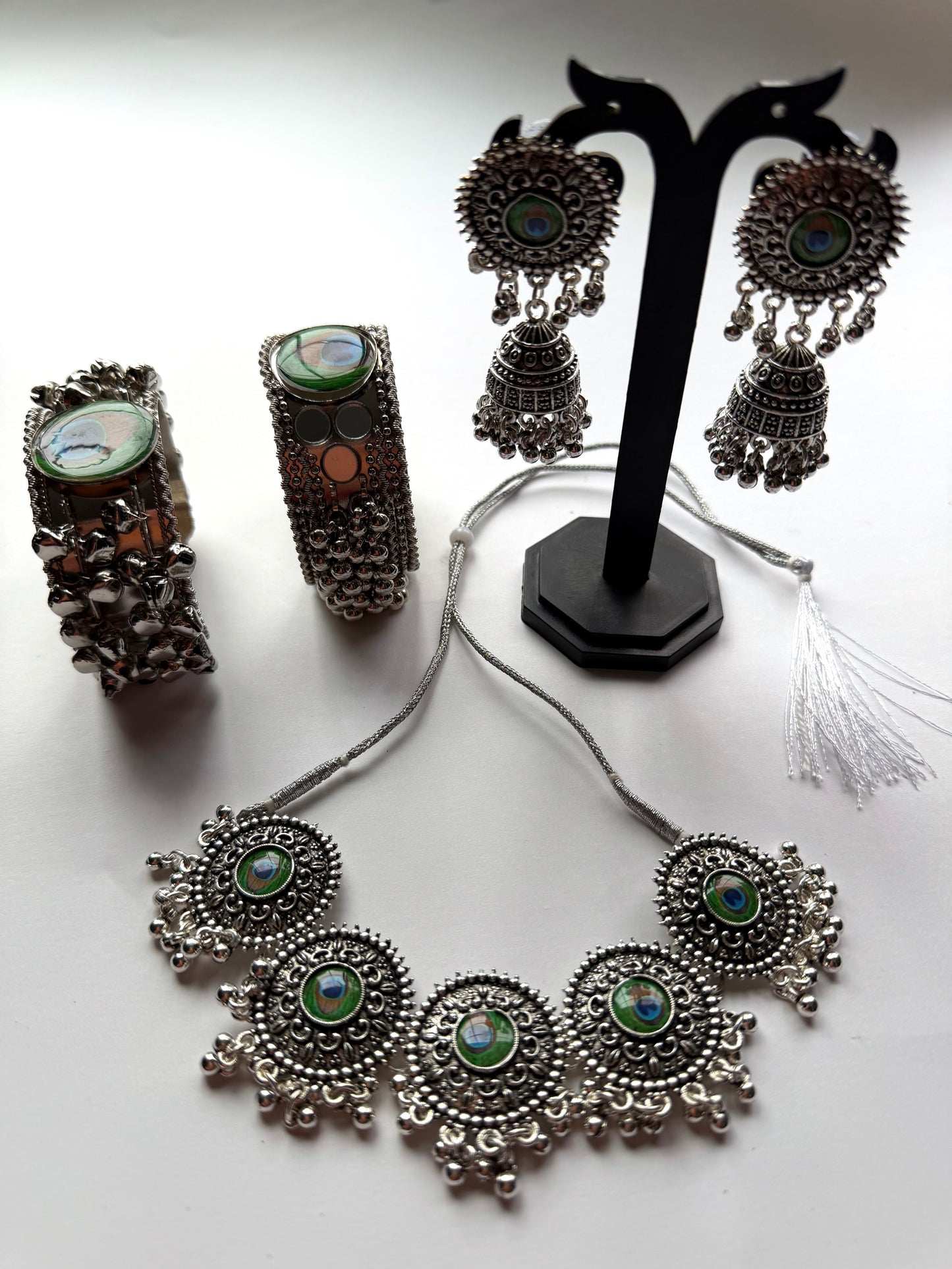 Peacock Necklace and Bracelet Set