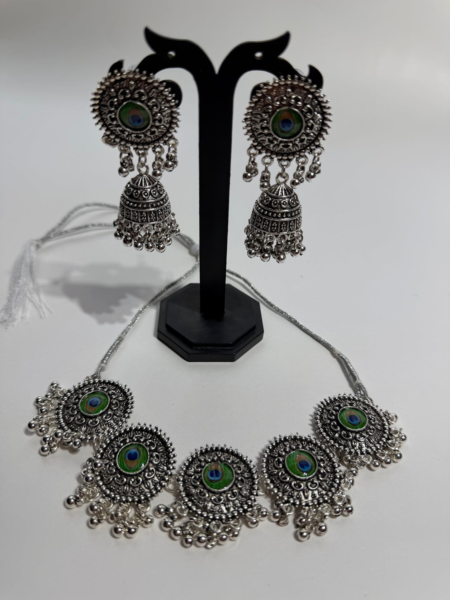 Peacock Necklace and Bracelet Set