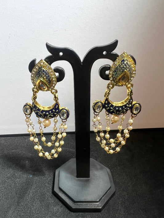 Meenakari Pearl Earrings