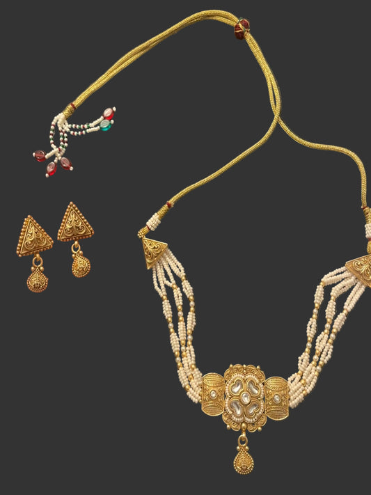 Pearl & Gold plated Choker/Neckalce Set