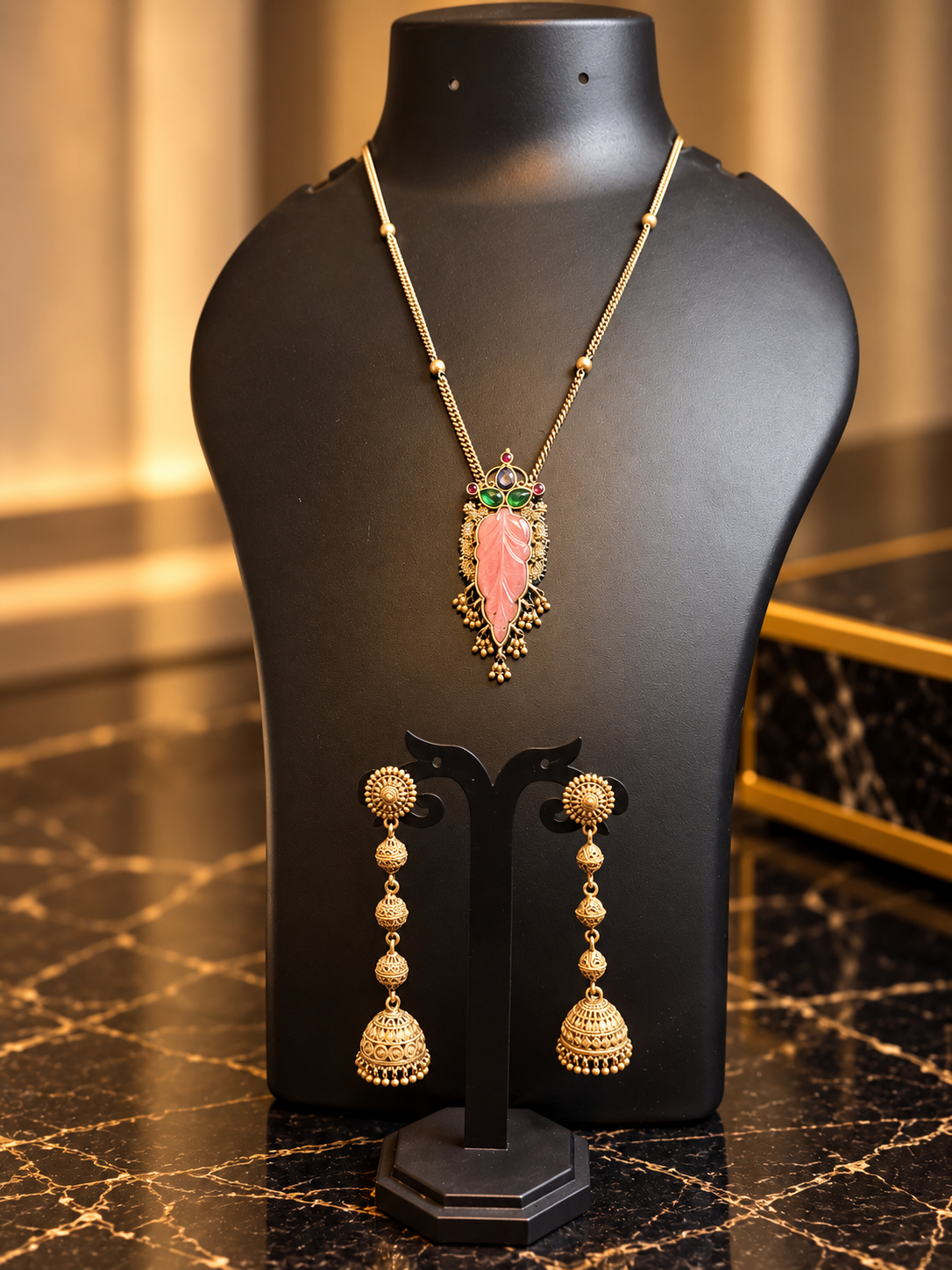 Oxodize & Stonework Long Necklace