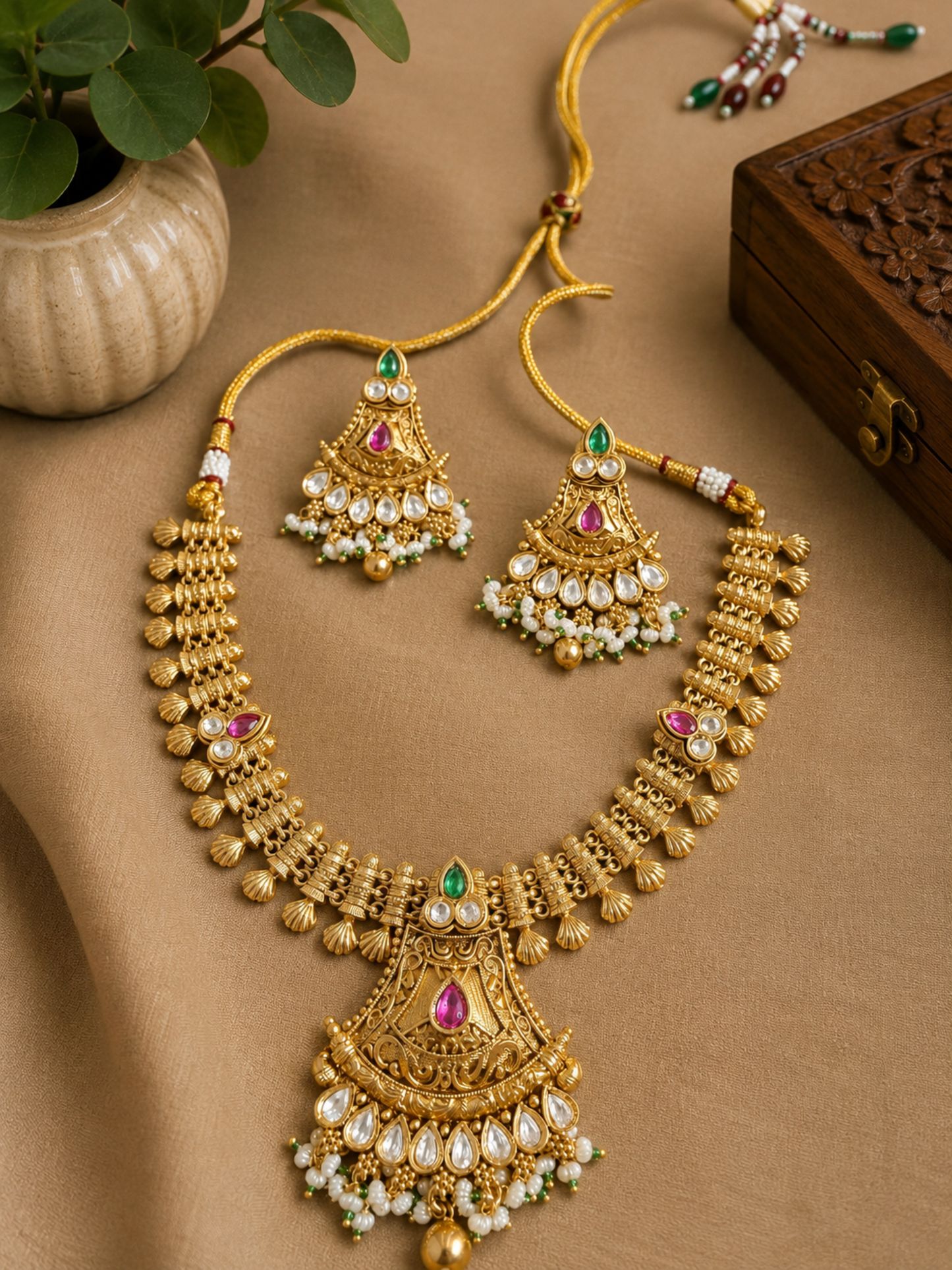 Rajwadi Hasdi/Necklace Set