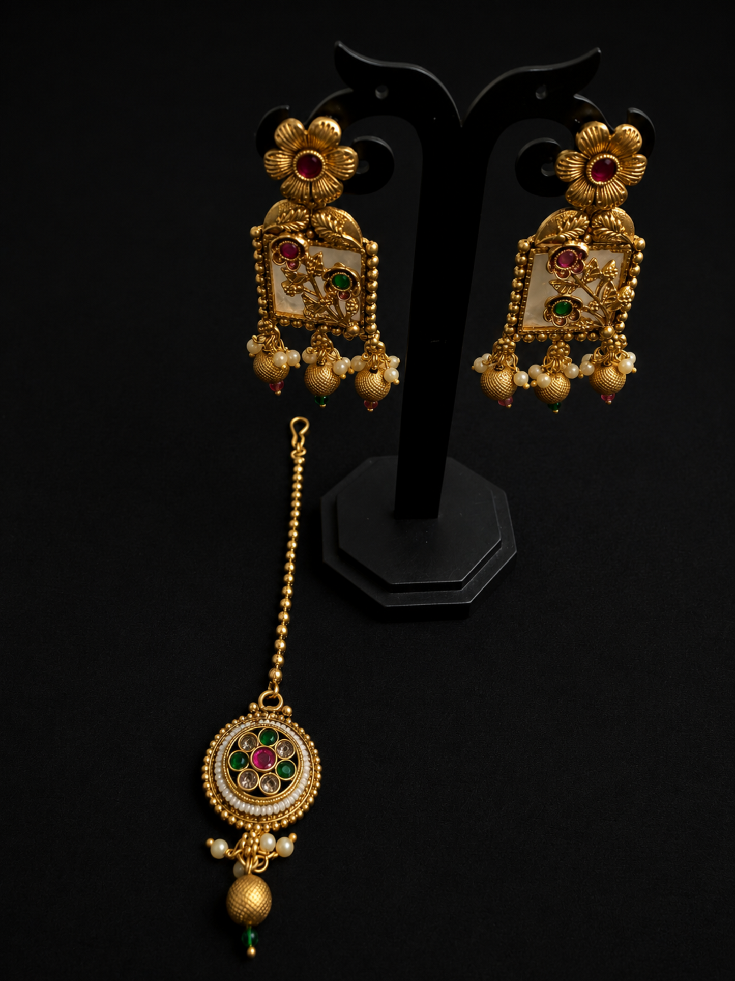 Rajwadi Square Necklace Set