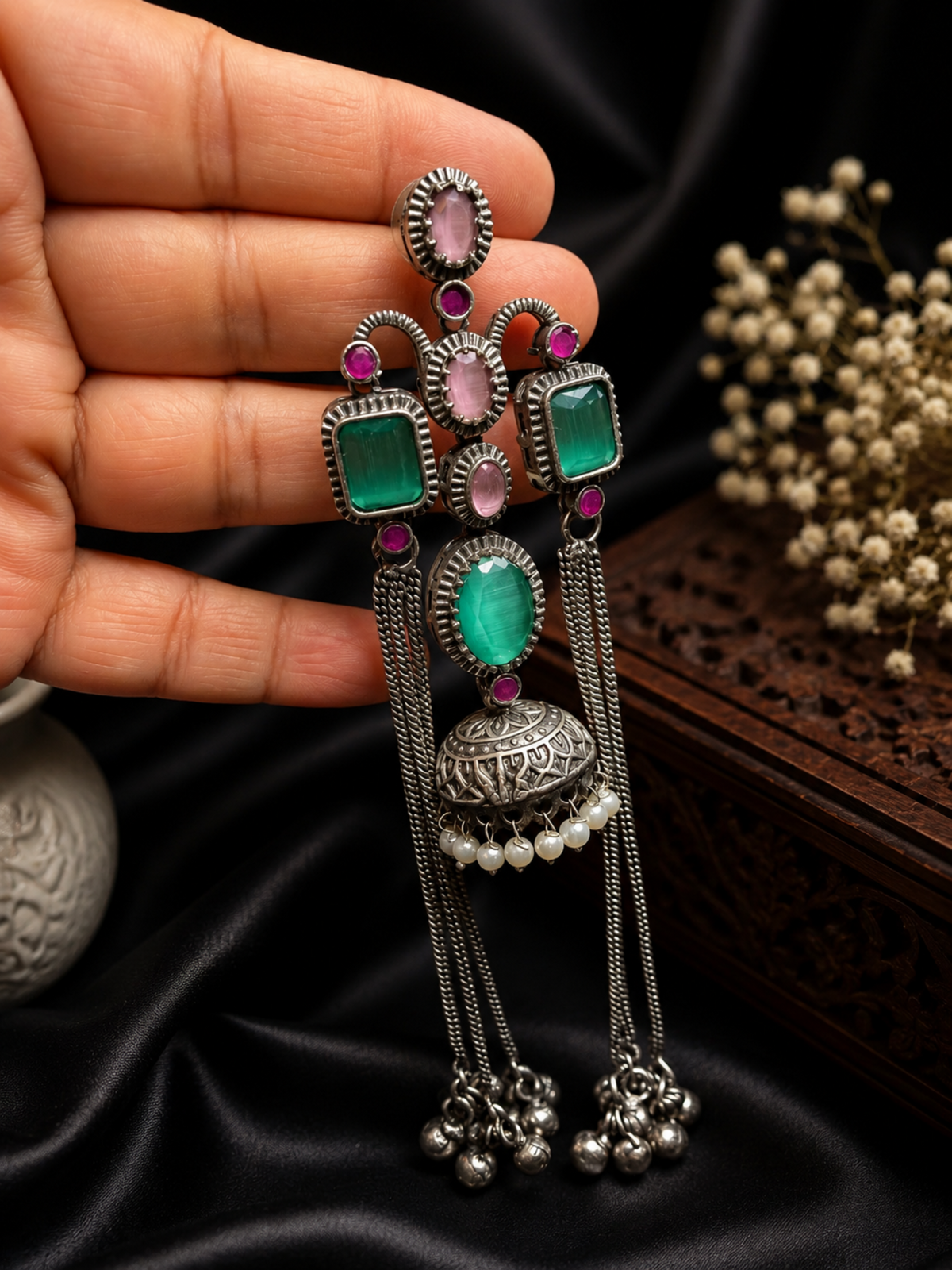 Kashmiri Silver Earrings