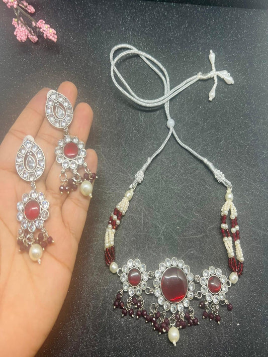 Stonework & Pearl Choker Set
