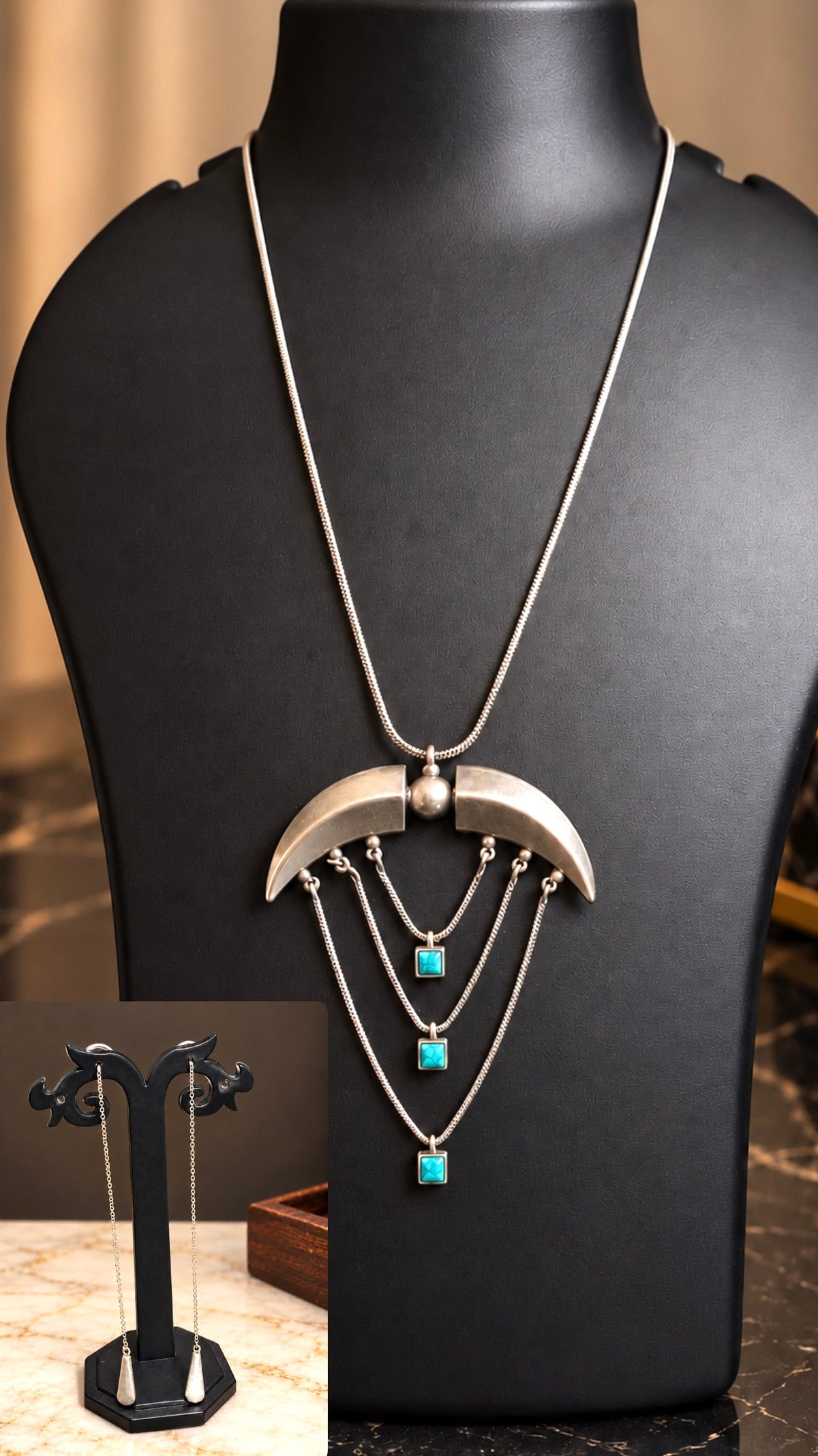 German Silver Long Necklace