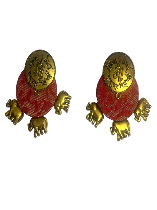 Elephant Theme Gold Plated Earrings