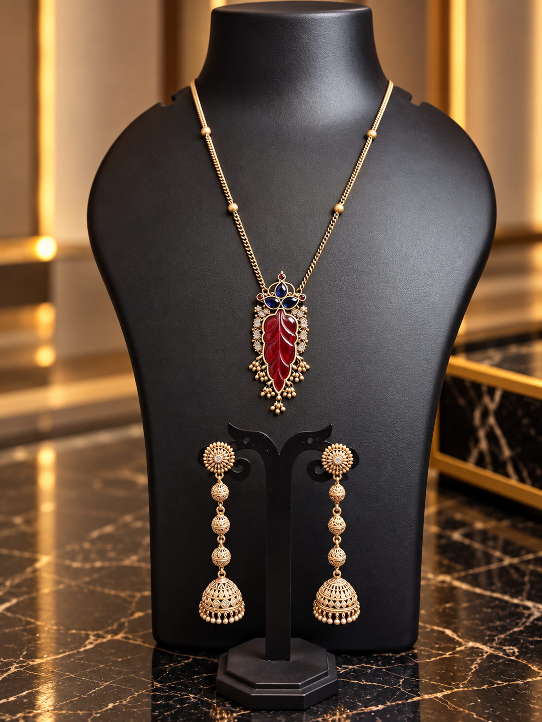 Oxodize & Stonework Long Necklace